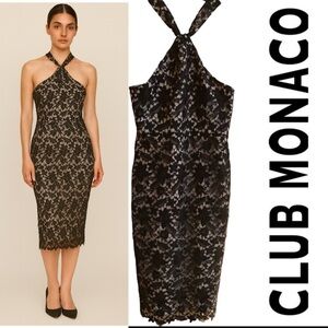 CLUB‎ MÓNACO HALTER LACE BLACK DRESS. Size 4